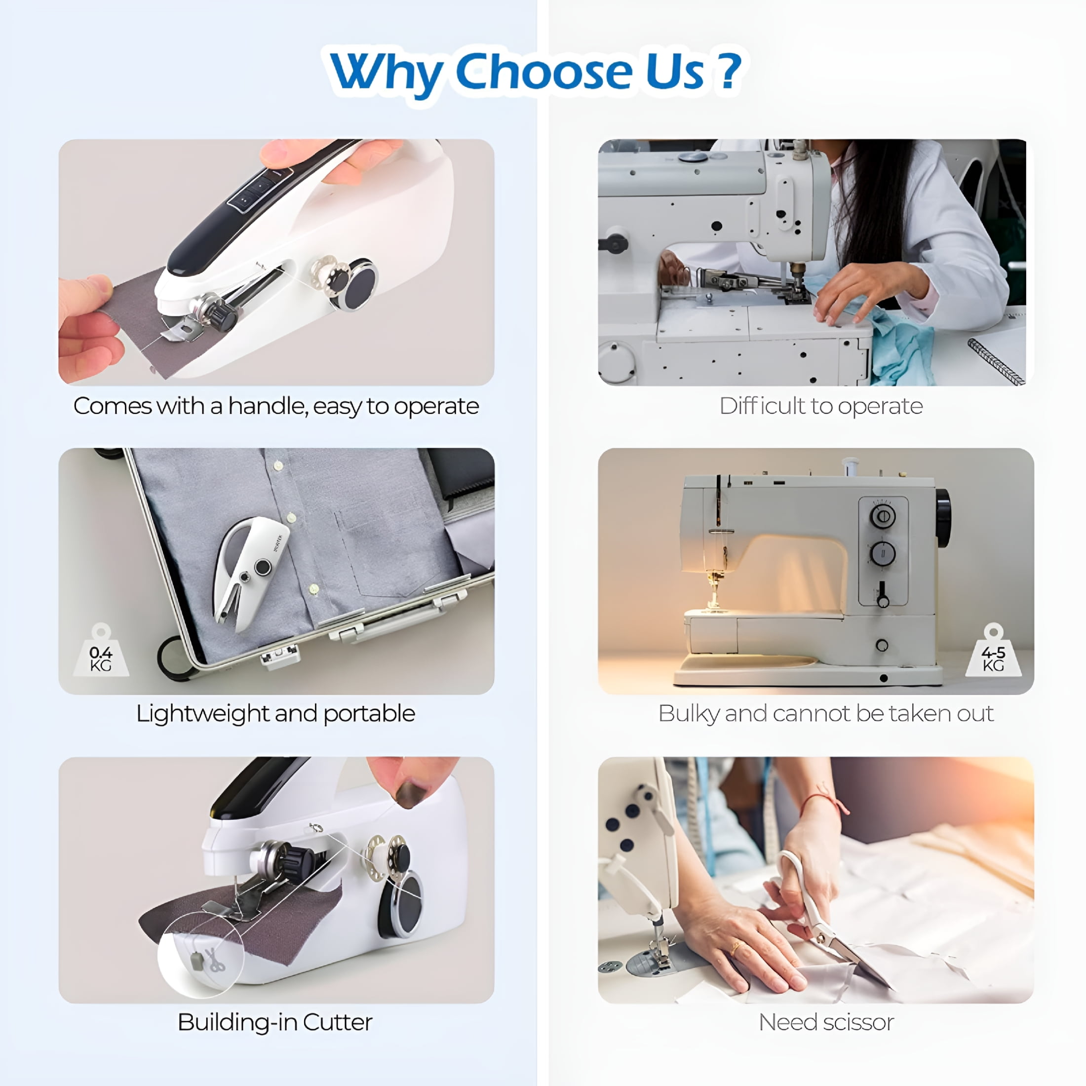 CURYMAY 2026 New Handheld Sewing Machine for Beginners,Portable Mini Hand Sewing Machine for Quick Stitching,Electric Lightweight Easy Use,Travel&Diy,Emergency Repairs for Clothes&Fabrics Black