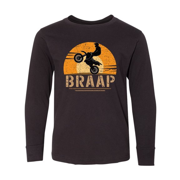 Inktastic Motocross Braap Bmx Sports Long Sleeve Youth T-Shirt