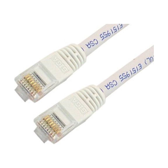 IEC M60469-50 RJ45 4Pr Cat 6 Patch Cord with Molded Snag Free Strain Relief WHITE 50'