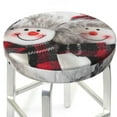 thumbnail image 3 of Daiia Christmas Snowman With Hat Stool Covers Round,Round Bar Stool Covers Waterproof Bar Chair Covers Washable Stool Cushion Slipcover for 12-14 Inch Chair-13 inch, 3 of 7
