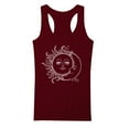 thumbnail image 4 of SMihono Hauts pour Femmes Été Décontracté Mode Décontracté Imprimé Lune Soleil Lettre Sans Manches Col Rond Débardeur Blouse T-shirt Oversize pour Femmes, 4 of 7