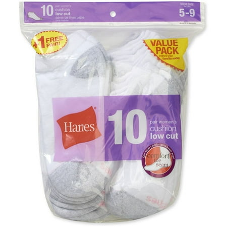 Hanes Low Cut 10-Pack with 1 Bonus Sock