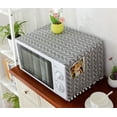 thumbnail image 2 of Microwave Oven Cover Dustproof Cotton Machine Protector Decorative Kitchen Appliance Cover with Side Storage Pockets(Grey Arrow), 2 of 8