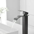 thumbnail image 5 of BWE Vessel Sink Faucet Modern Waterfall Oil Rubbed Bronze Single Hole Bathroom Faucet Single Handle with Pop up Drain Without Overflow Assembly Vanity Basin Bath Sink Faucets Mixer Tap, 5 of 8