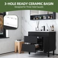 thumbnail image 5 of Uforic 37" Bathroom Vanity with Top Sink, Modern Free Standing Bathroom Storage Cabinet with Soft Close Door, Black, 5 of 9
