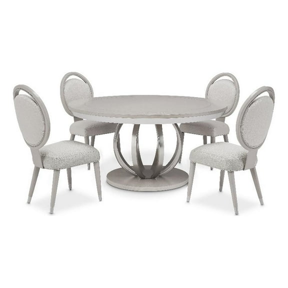 MICHAEL AMINI Eclipse 5-Piece Engineered Wood Dining Set in Moonlight Gray