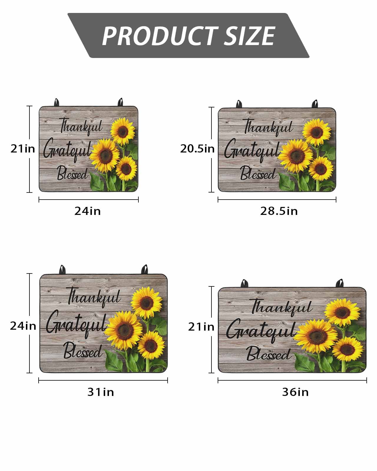 Stove Top Covers for Electric Stove, Farm Sunflower Glass Stovetop Cover Protector, Positive Floral Vintage Brown Wooden Induction Cooktop Protector Oven Mat for Kitchen Countertop 24"x21"
