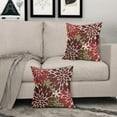 thumbnail image 3 of Brown Burgundy Red Pillow Covers 18x18 Set of 2 Modern Dahlia Floral Decorative Outdoor Pillowcases Geometric Art Flower Farmhouse Throw Cushion Case Decor for Couch Sofa Bed, 3 of 6