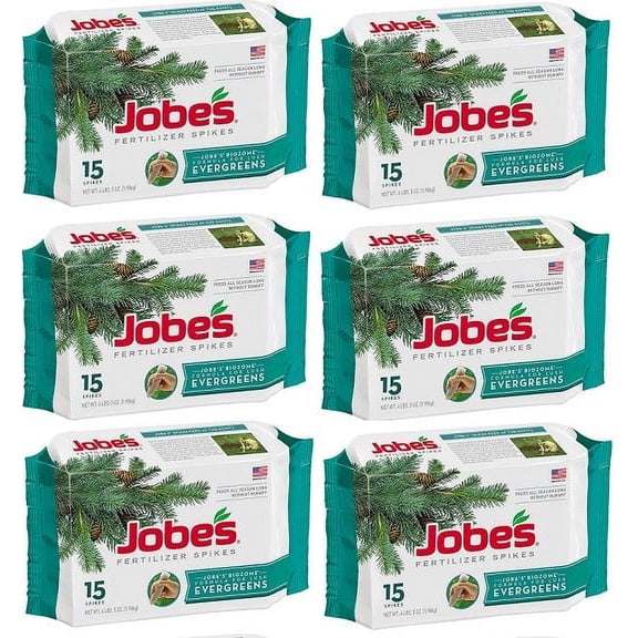 Jobe's 01611 15 Pack Evergreen Tree & Shrub Fertilizer Spikes - Quantity of 6