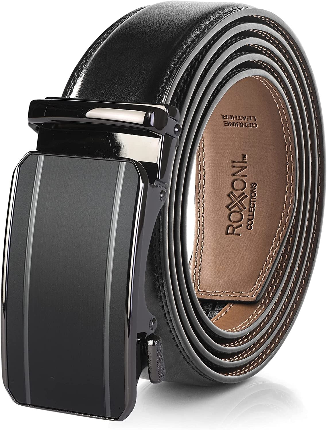 uxcell Men Leather Ratchet Dress Belt with Automatic Sliding Buckle Wide 1 1/2 uxcell Men Leather Ratchet Dress Belt with Automatic Sliding Buckle Wide 1 1/2