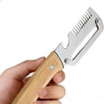 thumbnail image 4 of WUSUOWEI 1PC Stainless Steel Scallion Slicer,Advanced Functional Kitchen Vegetable Peeler,Heavy Duty Ergonomic Handle,Manual Vegetable Strip Cutter for Kitchen Prep,Kitchen Use,Veggie Peeler, 4 of 8