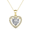 Yellow Gold, variant on Cate & Chloe Amora 18k White Gold Plated Heart Pendant Necklace with Simulated Diamonds for Women