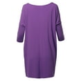 thumbnail image 3 of A2Y Women's Oversized Crew Neck 3/4 Sleeve Side Pockets Drop Shoulder Boxy Top Purple S, 3 of 6