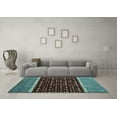 thumbnail image 3 of Ahgly Company Indoor Round Abstract Light Blue Modern Area Rugs, 7' Round, 3 of 4