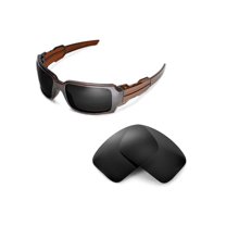 Walleva Black Polarized Replacement Lenses for Oakley Oil Drum II Sunglasses