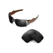 Walleva Black Polarized Replacement Lenses for Oakley Oil Drum II Sunglasses