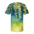 thumbnail image 4 of Aloohaidyvio sequin tops for women,Women‘s Summer Sexy Fold Printed Regular Women Short Sleeves V Neck Button Tops Blouse, 4 of 5