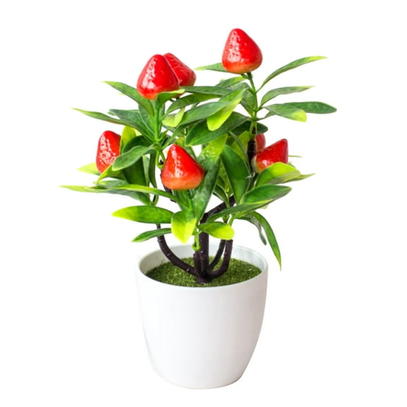 CreativeArrowy Artificial Potted Simulation Green Plants Simulated Bonsai Fruits Foam Strawberry Wedding Decoration Plastic Ornaments