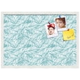 thumbnail image 2 of PinPix 27x19 Custom Cork Bulletin Board White Aqua Poster Board Has a Fabric Style Canvas Finish, Framed in White Aqua, by ArtToFrames (PinPix-1876), 2 of 5