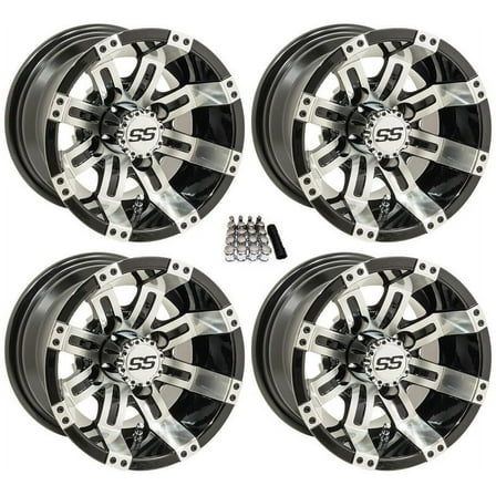 GTW Tempest 10" Golf Cart Wheels/Rims Machined Yamaha