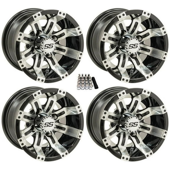 GTW Tempest 10" Golf Cart Wheels/Rims Machined Yamaha