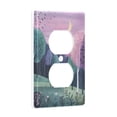 thumbnail image 2 of Yayeee Duplex Wall Plate 1-Gang 4.5"x2.7" Home Receptacle Light Switch Decorative Outlet Cover, Green Night Deer, 2 of 7