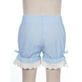 thumbnail image 4 of iiniim Kids Girls Ruffled Lace Hem Bloomer Shorts Breathable Safety Pants Blue 110, 4 of 7