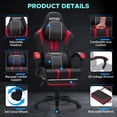 thumbnail image 3 of Hoffrree Gaming Chair with Wide Seat Big and Tall Office Chair with Footrest and Massage High Back Gamer Chair with Linkage Armrest Headrest and Lumbar Support Swivel Seat Height Adjustable for Adults, 3 of 7