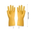 thumbnail image 3 of Hxlamzoo 1 Pair Thickened Fleece-Lined Dishwashing Gloves with Hanging Loop - Cold & Heat Resistant PVC Rubber Cleaning Gloves for Household, Kitchen, Winter Use (Yellow), 3 of 8