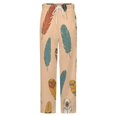 thumbnail image 5 of Colorful Feather Pattern Design Winter Female Pants Flannel High Waist Women Pants Lady Warm Straight Leg Plush Trousers, 5 of 7