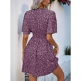 thumbnail image 6 of Women Summer Dresses Short Sleeve V Neck Floral Midi Sundress M, 6 of 7