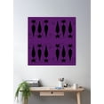 thumbnail image 2 of Witchy Cat In Purple Poster Wall Art, Modern Wall Decor For Living Room Bedroom, 16x16 UNFRAMED, 2 of 3