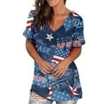 thumbnail image 1 of Birdeem Women Crewneck Print Tees Short Sleeve T Shirt Blouse Loose Tops, 1 of 1