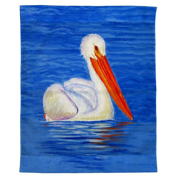 Betsy Drake TP1131 24 x 30 in. White Pelican Portrait Outdoor Wall Hanging