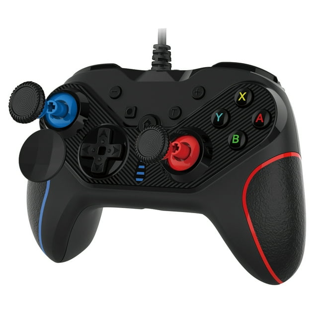 Gamepad con cable USB Controlador de juegos Mango de juego ergonómico con joysticks dobles Romacci Mando