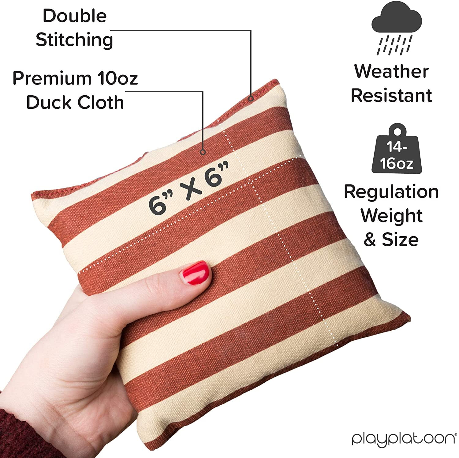 Regulation Size & Weight Set of 8 Bean Bags for Corn Hole Game Play Platoon Premium Weather Resistant Duckcloth Cornhole Bags 