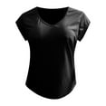 thumbnail image 2 of ICQOVD Womens O-Neck Loose Soft Cap Sleeve Solid Color T Shirts Blouses Tops, 2 of 4