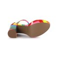 thumbnail image 5 of BLISSFUL STEP Women's Shoes Colorful Platform Chunky Heels Ankle Strap Clear Open Toe Sandals Rainbow 7, 5 of 8