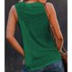 thumbnail image 3 of Puntoco Tops de cuello cuadrado para mujer, moda informal, manga corta, color sólido, sin mangas, cuello redondo, 3 of 4