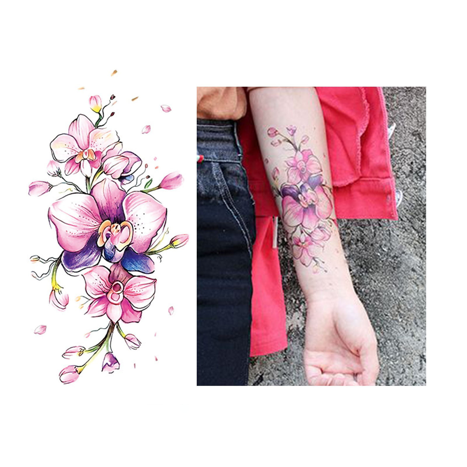 ERTUTUYI Ink Colorful Flower Tattoo Stickers Beautiful Collarbone Flower Arm Stickers Waterproof And Sweatproof Group Event Party Multi Design Colorful Artificial Tattoos - Walmart.com