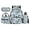 Cloud Snow Penguin, variant on HUIACONG Blueberry Star Bear School Backpack 17 Inch 4-Piece Set with Lunch Bag, Pencil Case & Bottle Sleeve, Padded Straps, for Ages 6-12