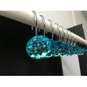 AUQ  Acrylic Diamond Shower Curtain Hooks Rings Cute Crystal Gems Bling Rhinestones Bath Bathroom Access