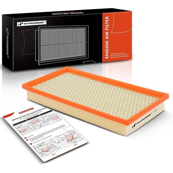 A-Premium Engine Air Filter Compatible with Dodge Dakota, Durango, Ram 1500, 2500, 3500 & Jeep Cherokee, Comanche, Wagoneer & Ram Dakota, 1997-2011, Replace# 53004383