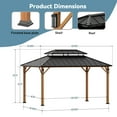 thumbnail image 2 of Modern Shade Hardtop Gazebo 10' x 14' with 4 LED Lights, Permanent Gazebo with Double Galvanized Steel Roof for Outdoor Backyard, Brown, 2 of 8