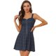 thumbnail image 1 of Disfraz de Navidad Allegra K Vestido Sin Mangas Con Cremallera A Cuadros Azul Marino L, 1 of 5