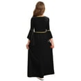 thumbnail image 2 of YEAHDOR Girls Renaissance Vintage Maxi Dress Velvet Long Bell Sleeve Medieval Princess Dress Up Costume Black-A 14, 2 of 7