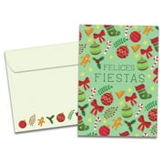 Tree-Free Greetings Christmas Greeting Card, 5 x 7, Fiestas Pattern (GO68823)