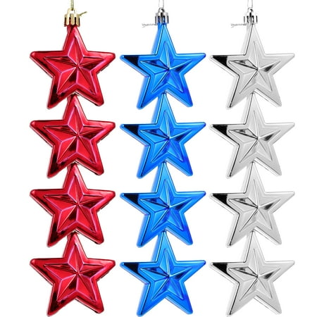 

18pcs Independence Day Five-pointed Star Hanging Pendants Party Decorative Props