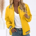 thumbnail image 2 of MIASHUI Veste Bomber Femme Légère Veste Zippée Manteau Bomber Décontracté, Jaune, TG, 2 of 5