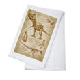 thumbnail image 1 of Tyrannosaurus Rex Dinosaur, Da Vinci Style (100% Cotton Tea Towel, Decorative Hand Towel, Kitchen and Home), 1 of 3